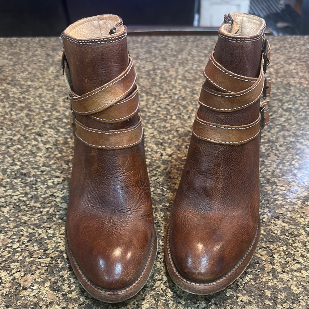 Bed Stu Brown Leather Ankle Boots